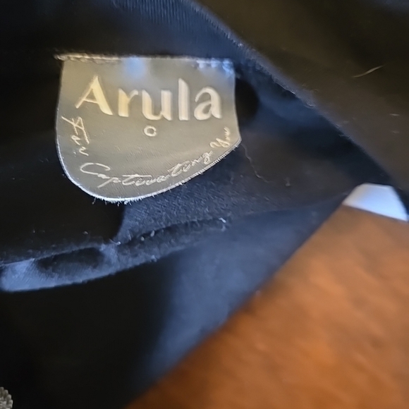 ARULA Black Mini Dress with White Star Patterns - Picture 6 of 7